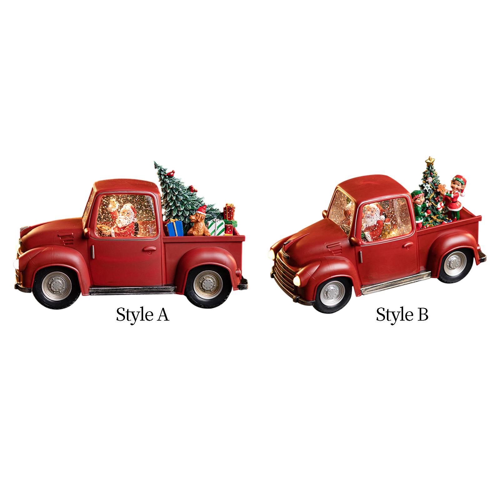 Snow Globe Musical - Kerstdecoratie Kerstman Vrachtwagen Automodel Verlicht kerstmuzikale