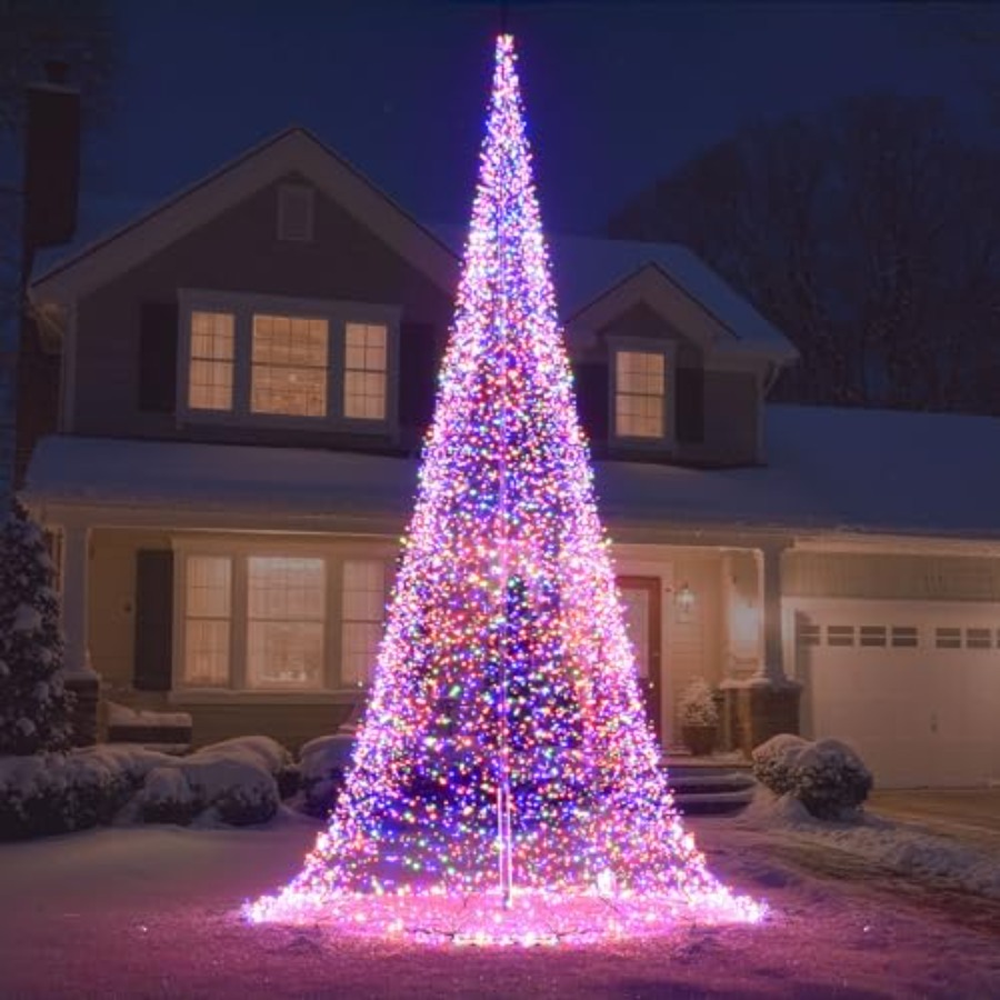 Christmas Lights Outdoor - Buiten vlaggenmast LED kerstboom 33FT 8400
